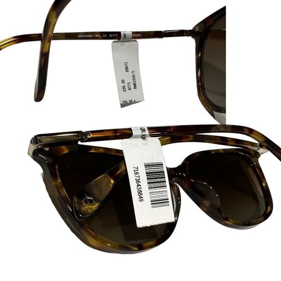 RAG & Bone Polarized Sunglasses RNB1035/ Semi Cat Eye Mocha size 55-17 md-lg NWT - Picture 10 of 12